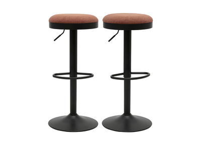 Taburetes de bar ajustables de tejido chenilla color tierra quemada y metal (lote de 2) THOR