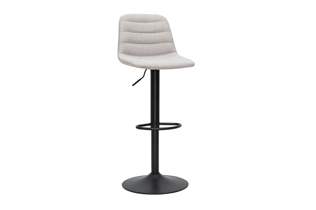 Taburetes de bar ajustables en tela efecto terciopelo texturizado beige y metal (juego de 2) SAURY