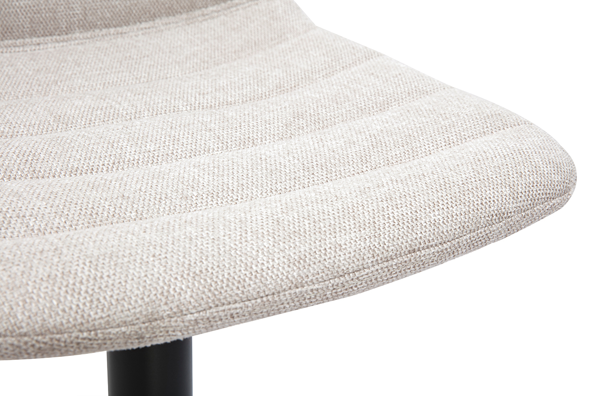 Taburetes de bar ajustables en tela efecto terciopelo texturizado beige y metal (juego de 2) SAURY