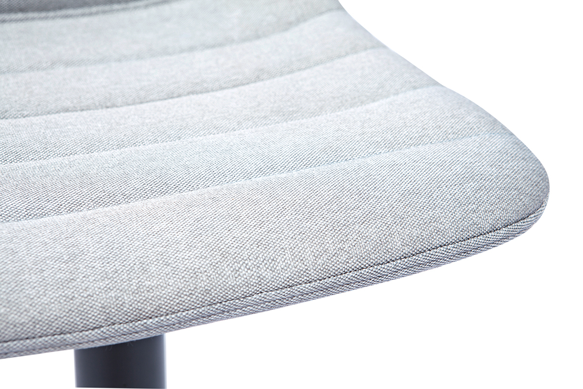Taburetes de bar ajustables giratorios 360� en tejido gris claro y metal (lote de 2) SAURY