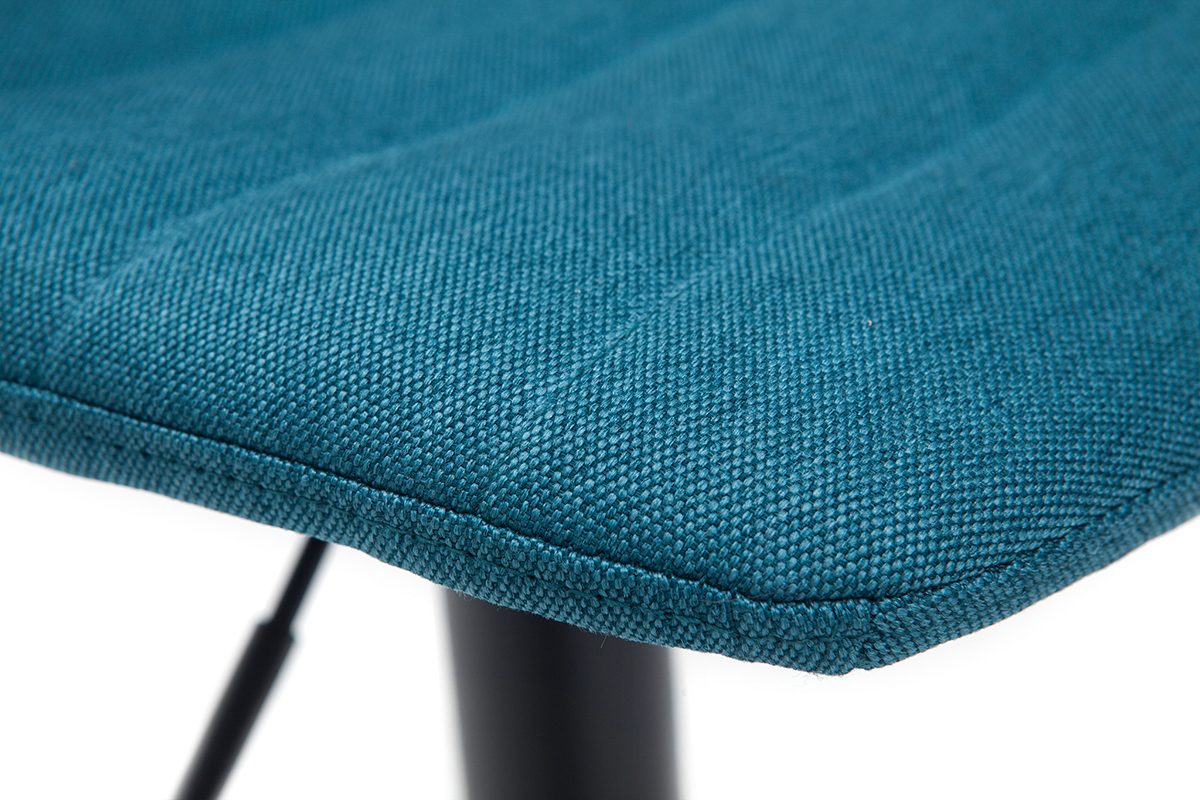 Taburetes de bar ajustables giratorios 360� en tejido y metal azul pato (lote de 2) SAURY