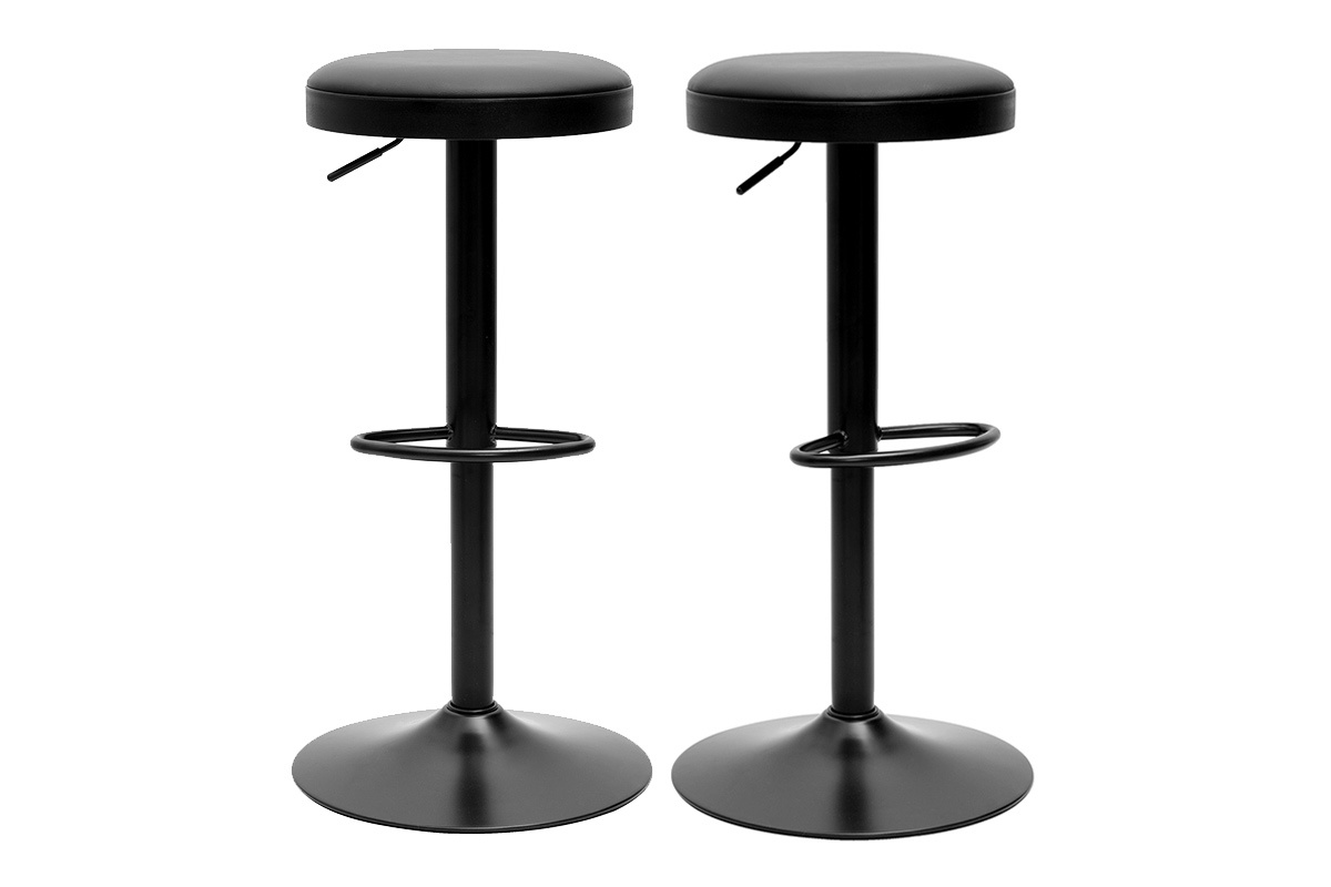 Taburetes de bar ajustables negros (juego de 2) BYRON