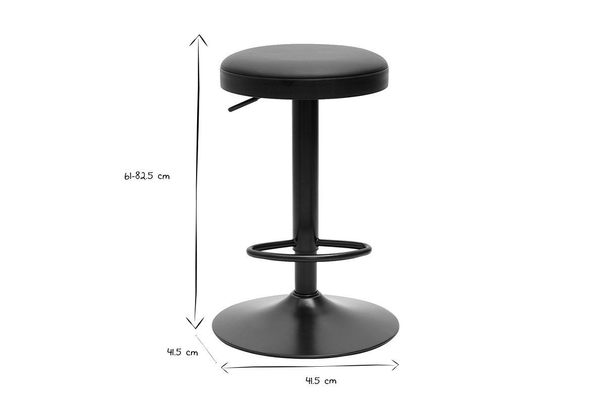 Taburetes de bar ajustables negros (juego de 2) BYRON