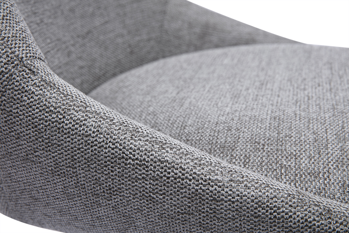 Taburetes de bar ajustables y giratorios 360 en tela efecto terciopelo gris y metal (conjunto de 2) ALESS