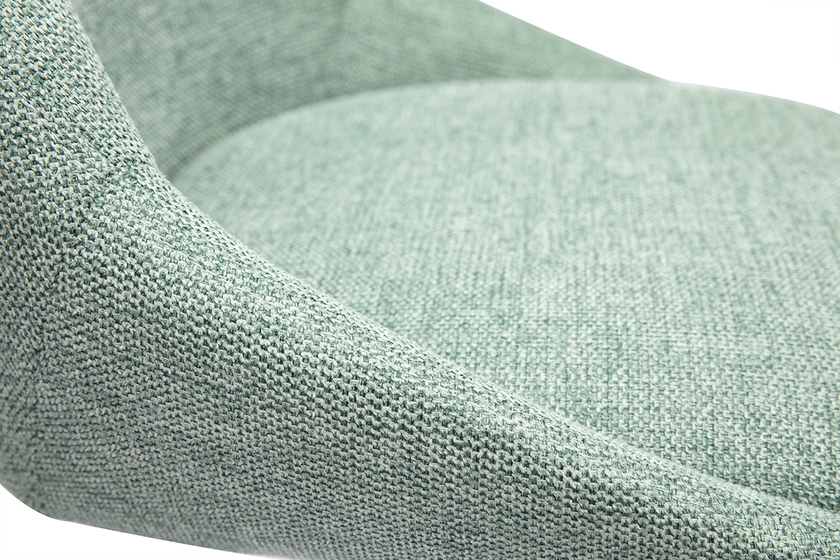 Taburetes de bar ajustables y giratorios 360 en tela efecto terciopelo texturado verde celadn y metal (juego de 2) ALESS