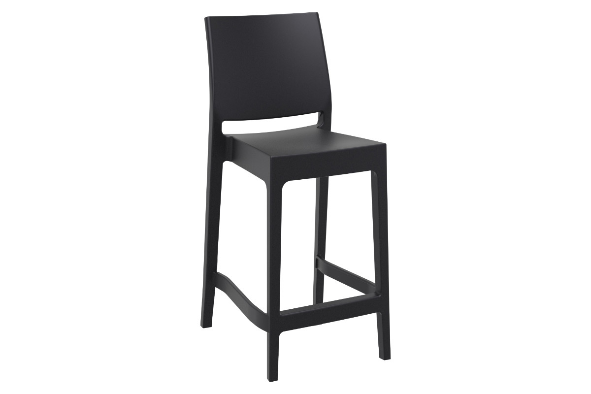 Taburetes de bar apilables color negro 65 cm (lote de 4) CALAO
