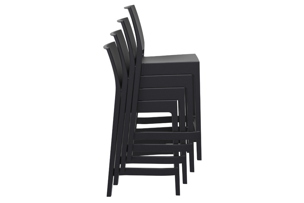 Taburetes de bar apilables color negro 65 cm (lote de 4) CALAO