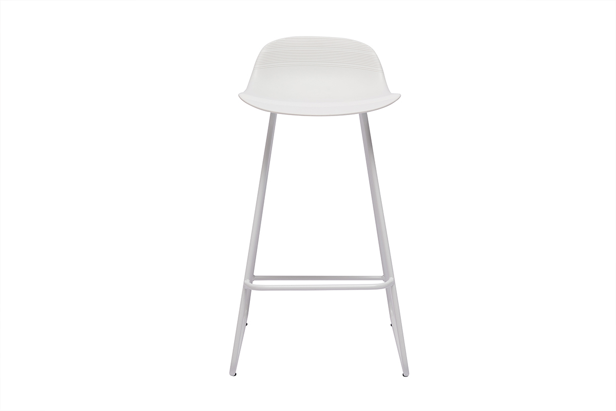 Taburetes de bar blancos A65 cm (lote de 2) ELLA