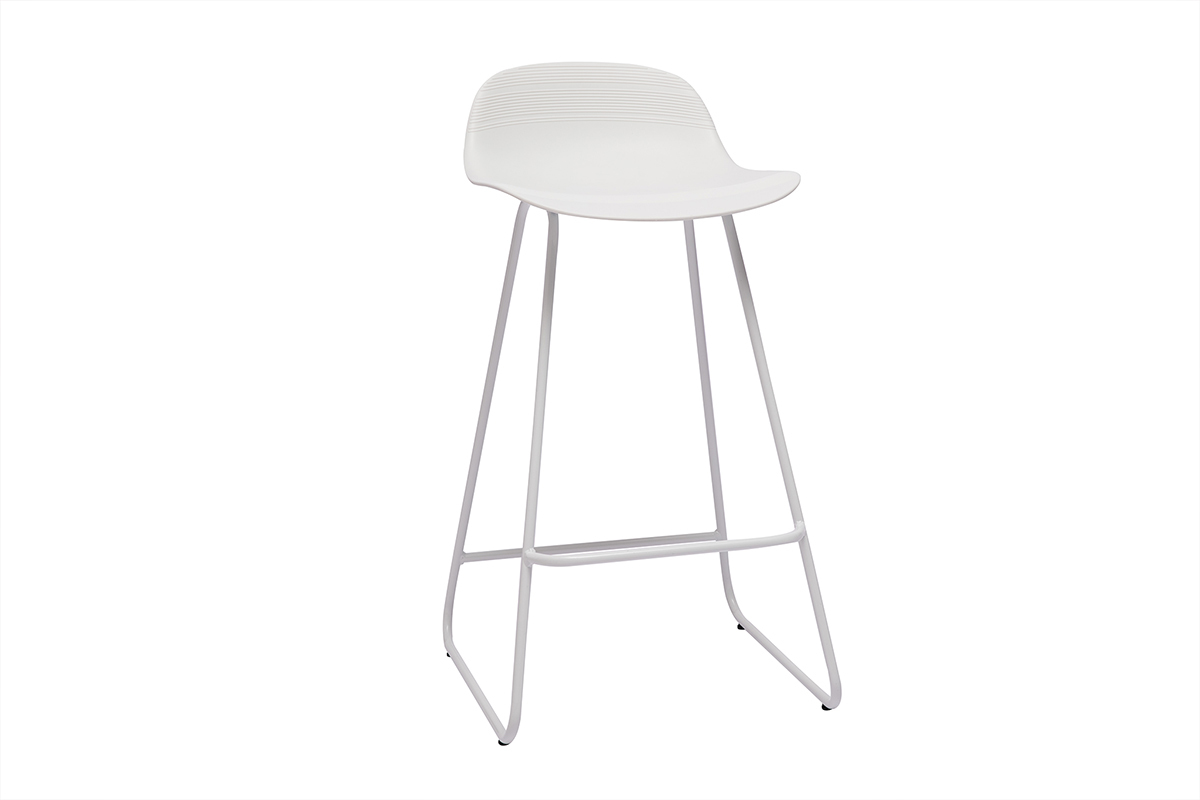 Taburetes de bar blancos A65 cm (lote de 2) ELLA