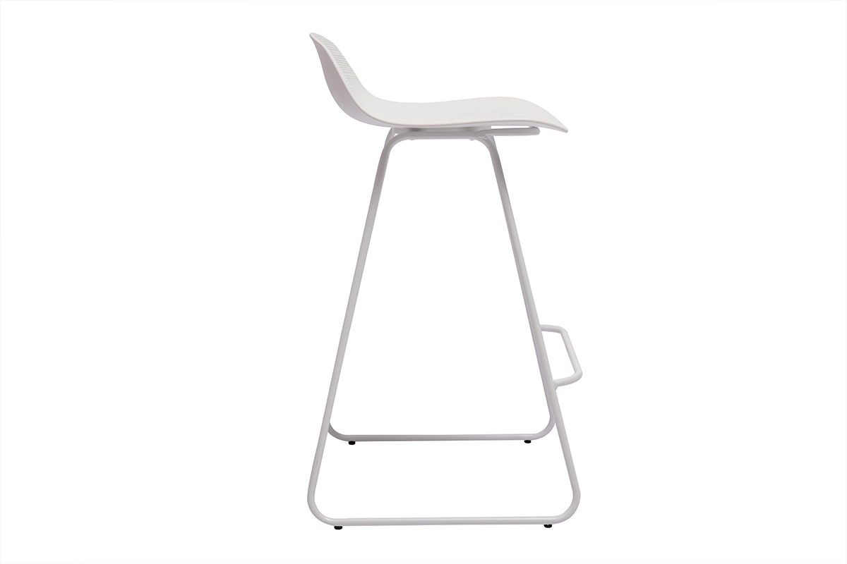Taburetes de bar blancos A65 cm (lote de 2) ELLA