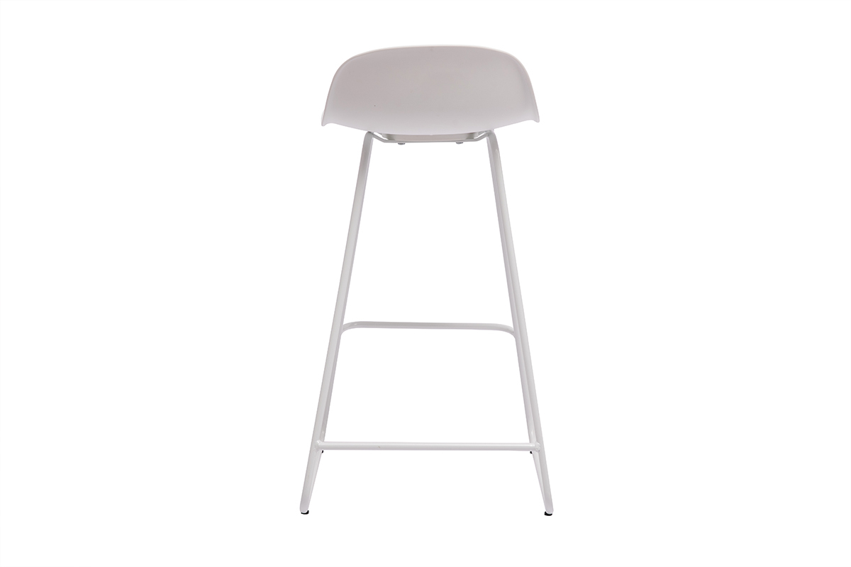 Taburetes de bar blancos A65 cm (lote de 2) ELLA