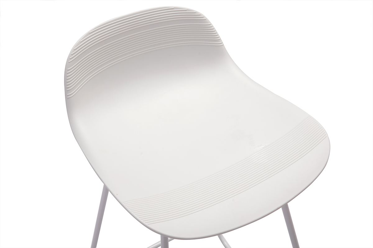 Taburetes de bar blancos A65 cm (lote de 2) ELLA