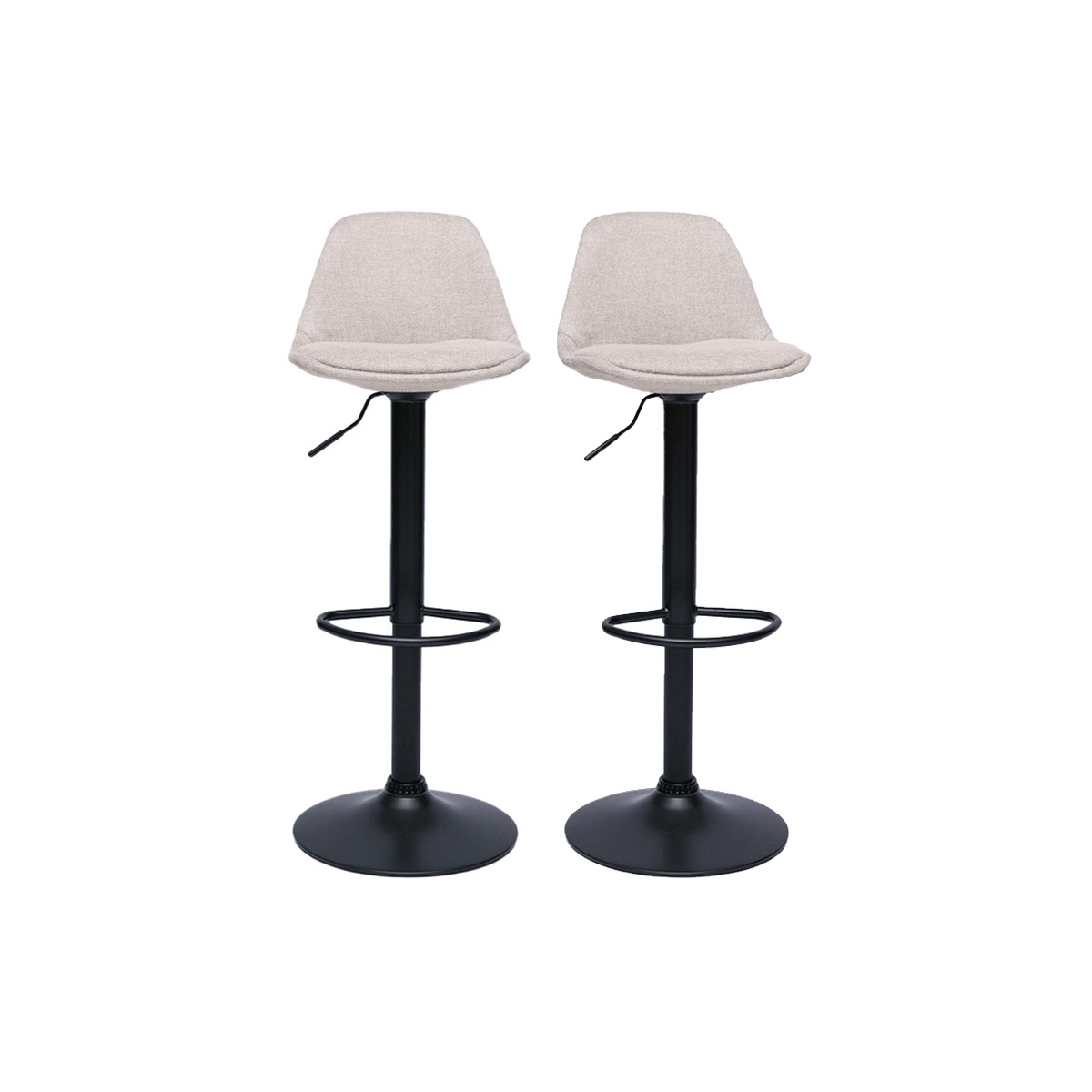 Taburetes de bar de diseño de tela efecto terciopelo beige (juego de 2) STEEVY