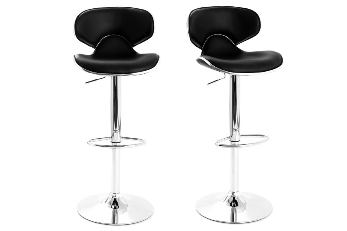 Taburetes de bar de dise�o negros (lote de 2) PEGASE