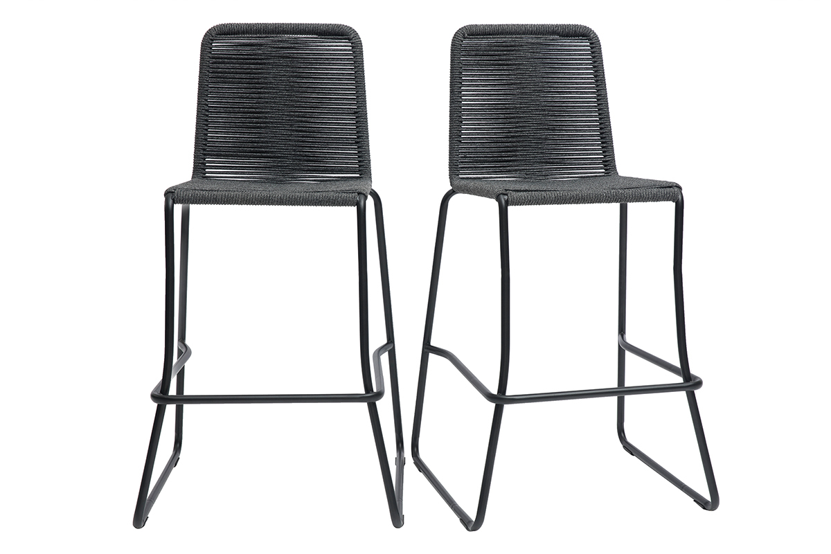 Taburetes de bar de exterior gris 72 cm (lote de 2) YORGO