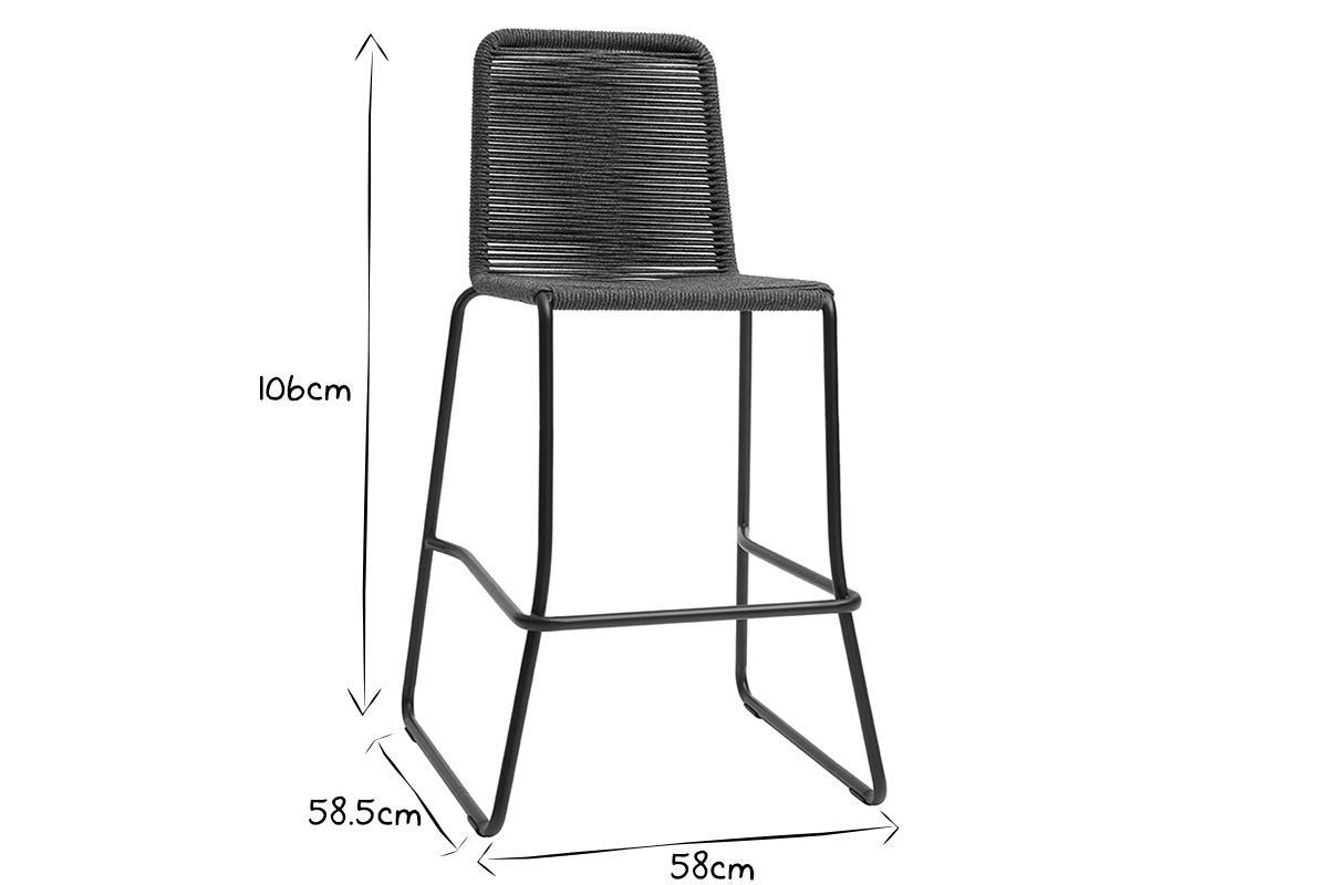 Taburetes de bar de exterior gris 72 cm (lote de 2) YORGO