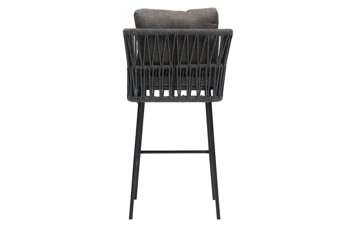 Taburetes de bar de exterior trenzados gris 76 cm (lote de 2) NALA