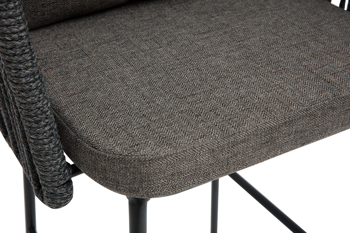 Taburetes de bar de exterior trenzados gris 76 cm (lote de 2) NALA