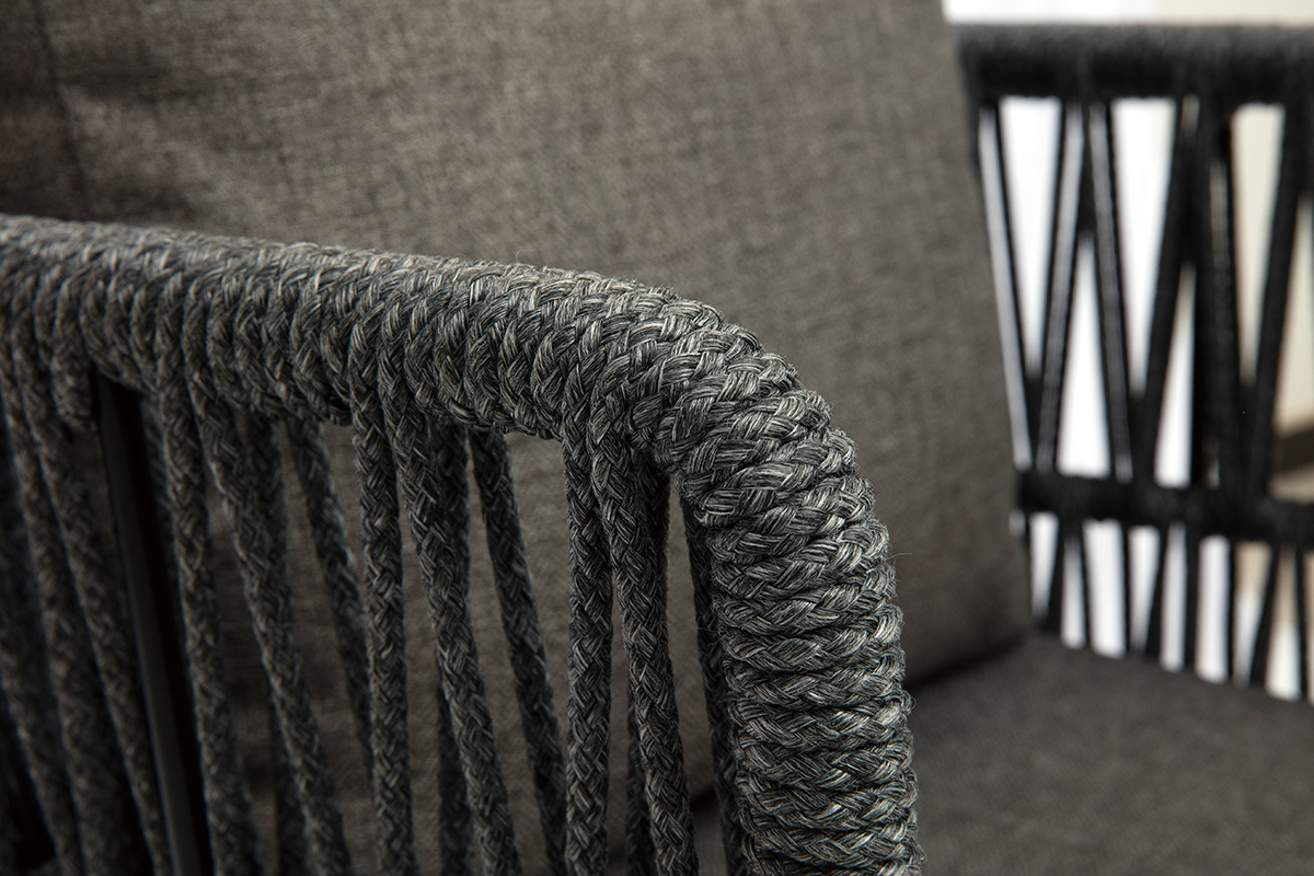 Taburetes de bar de exterior trenzados gris 76 cm (lote de 2) NALA