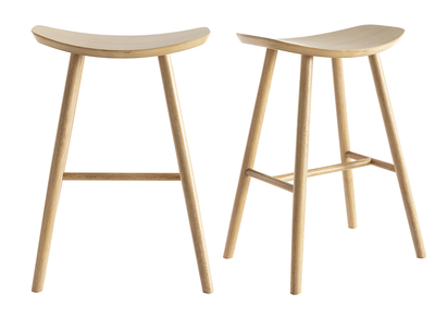Taburetes de bar de madera clara H65 cm (lote de 2) DEMORY