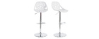 Taburetes de bar dise&ntilde;o barroco blanco - lote de 2 BAROCCA