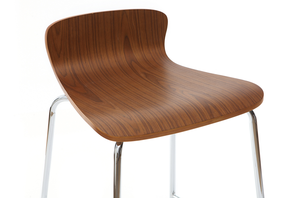 Taburetes de bar en metal y madera de nogal A75 cm - lote de 2 ONDA