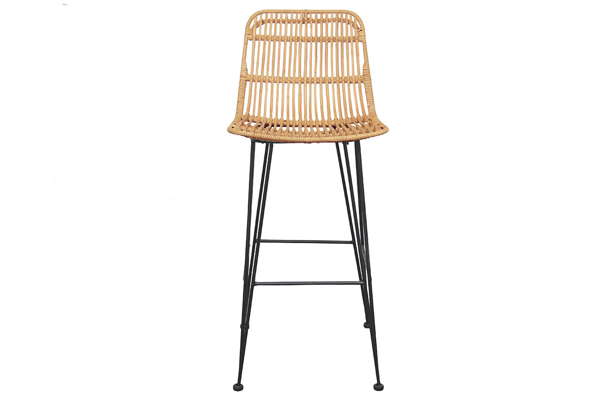 Taburetes de bar en ratn natural lote de 2 MALACCA
