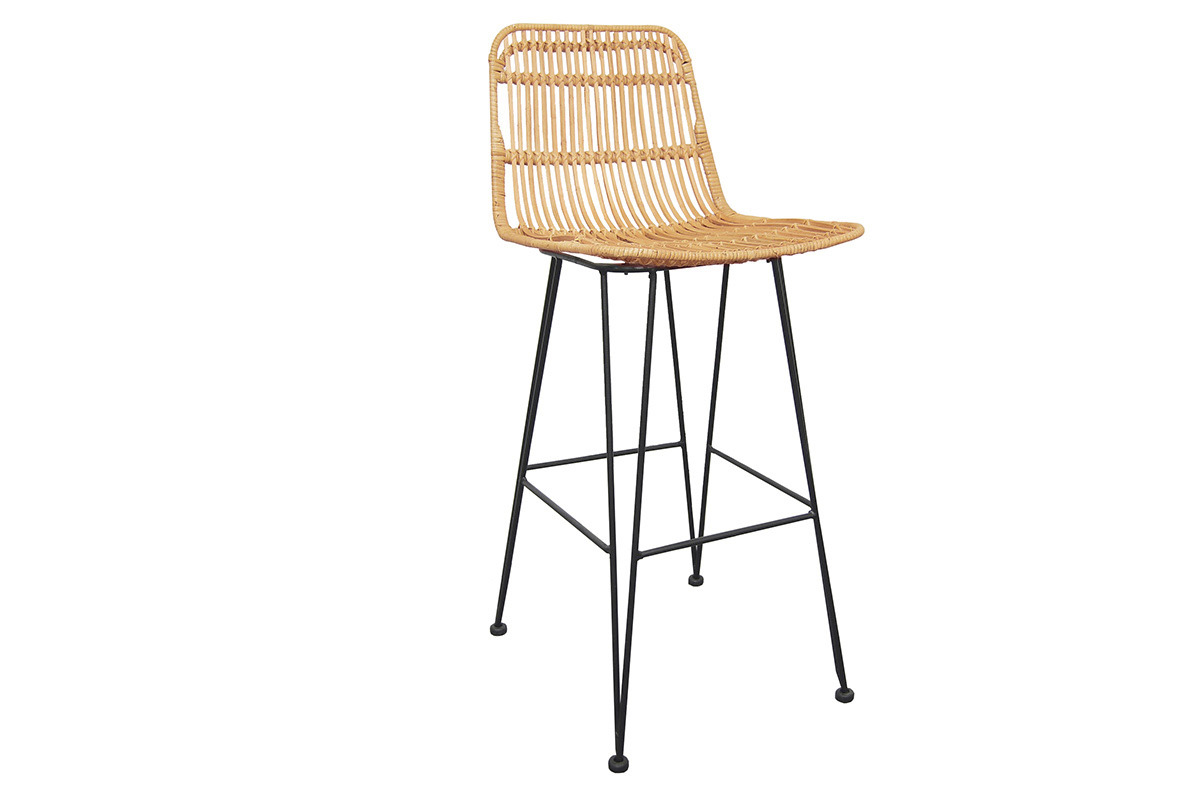 Taburetes de bar en ratn natural lote de 2 MALACCA