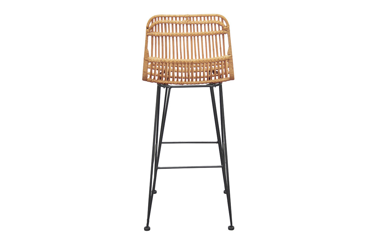 Taburetes de bar en ratn natural lote de 2 MALACCA