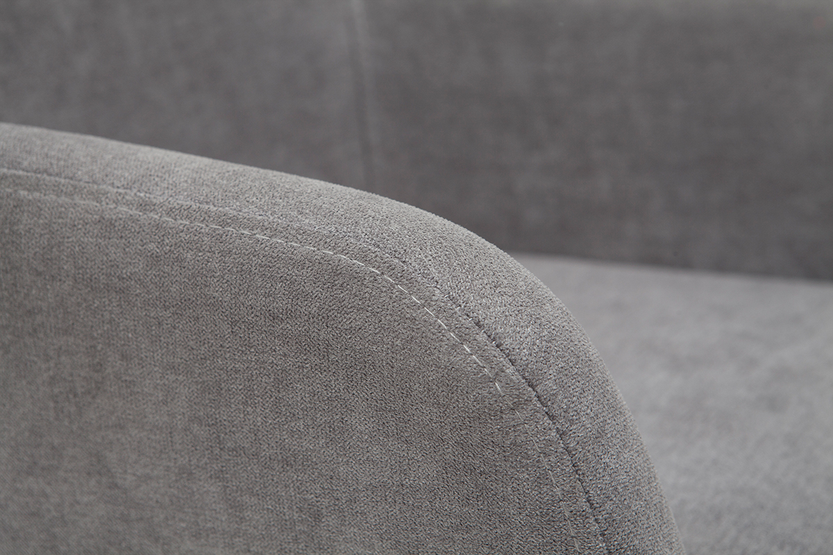 Taburetes de bar en tejido efecto terciopelo gris A65 cm (lote de 2) AMIKA