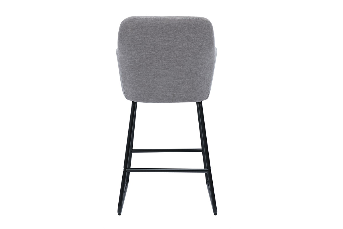 Taburetes de bar en tejido efecto terciopelo gris A65 cm (lote de 2) AMIKA