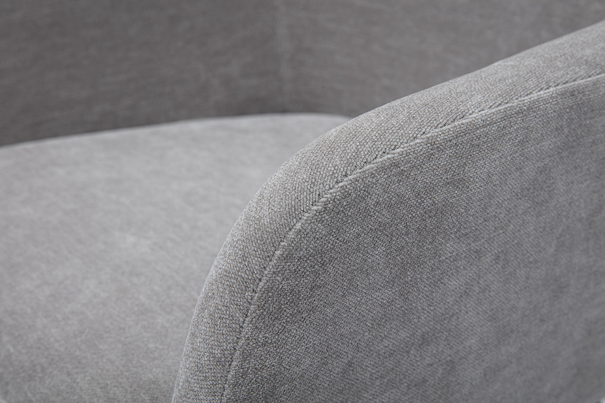 Taburetes de bar en tejido efecto terciopelo gris A65 cm (lote de 2) AMIKA