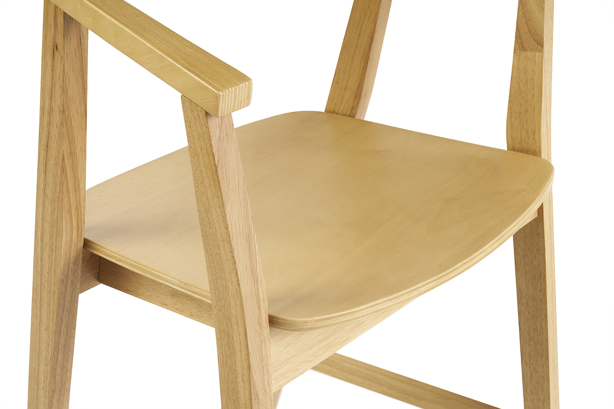 Taburetes de bar escandinavos de madera clara (lote de 2) BAHIA