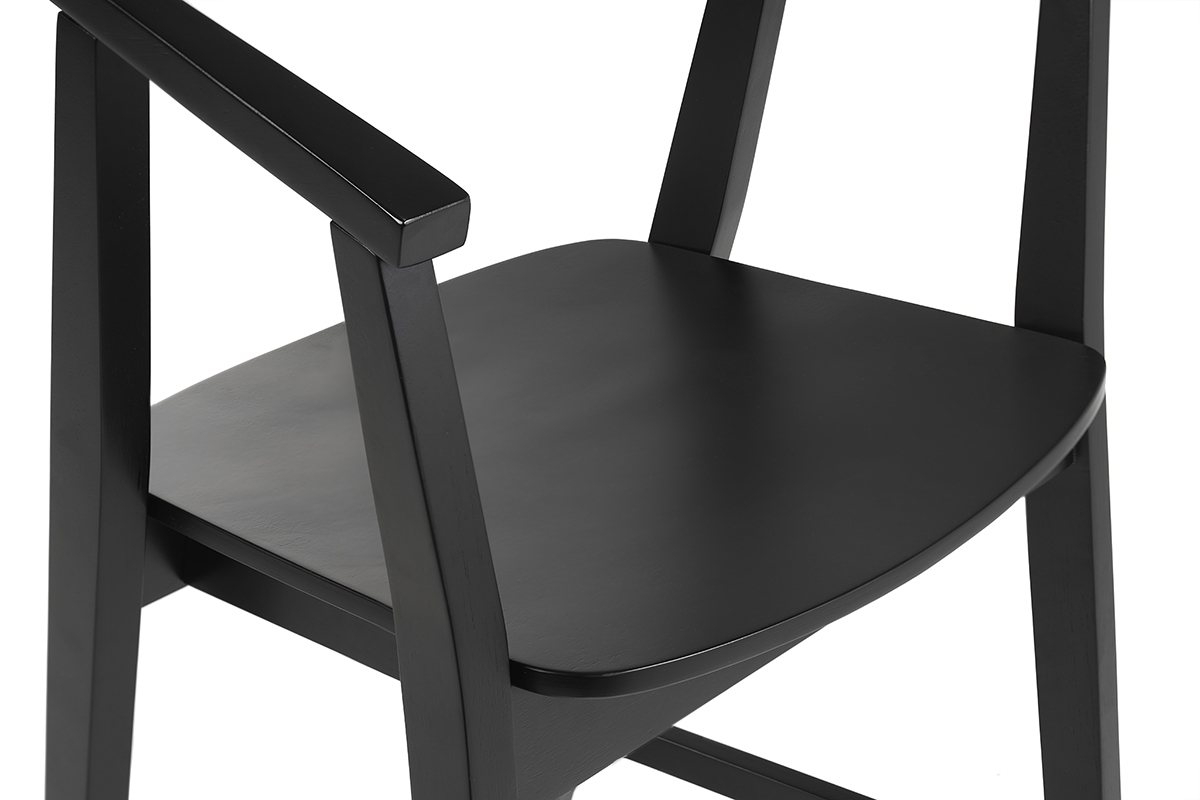 Vista cercana de un taburete de bar de madera negra BAHIA.