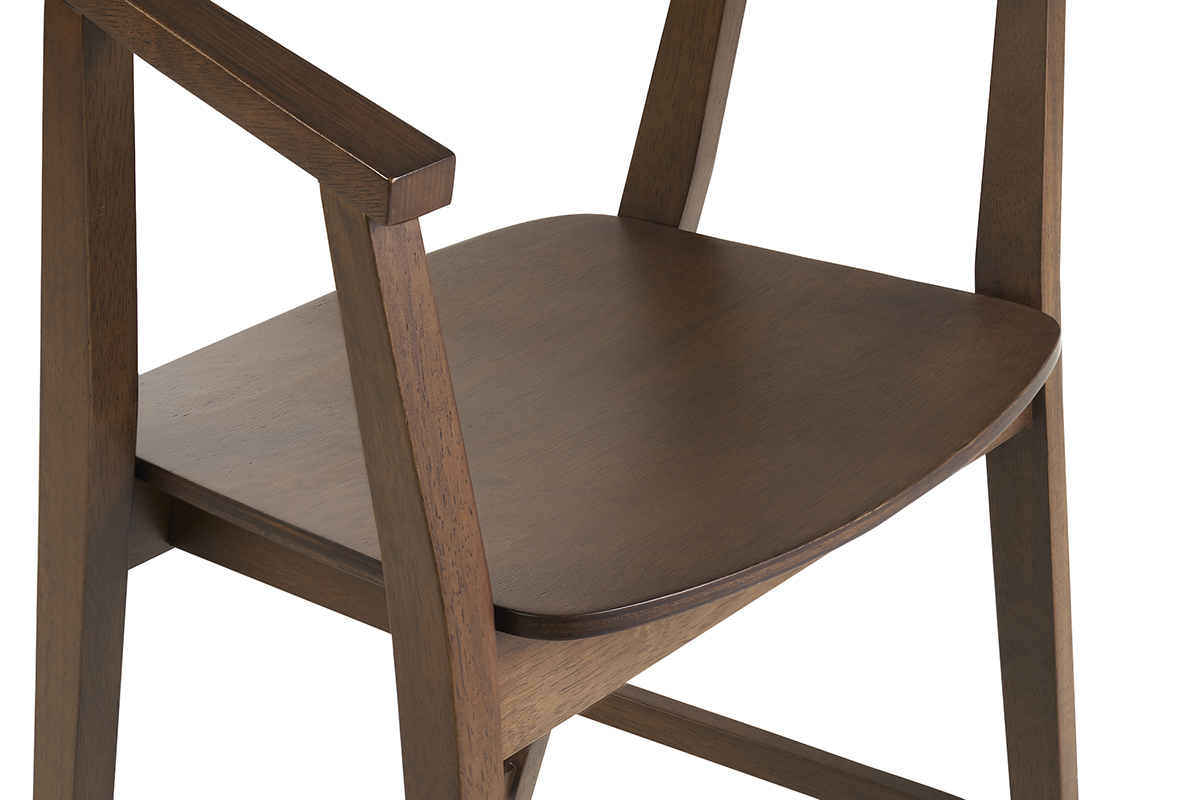 Taburete de bar BAHIA en madera oscura, vista lateral