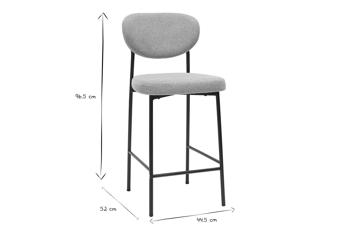 Taburetes de bar fijos de tela con efecto terciopelo texturizado terracota H65 cm (lote de 2) BREKA