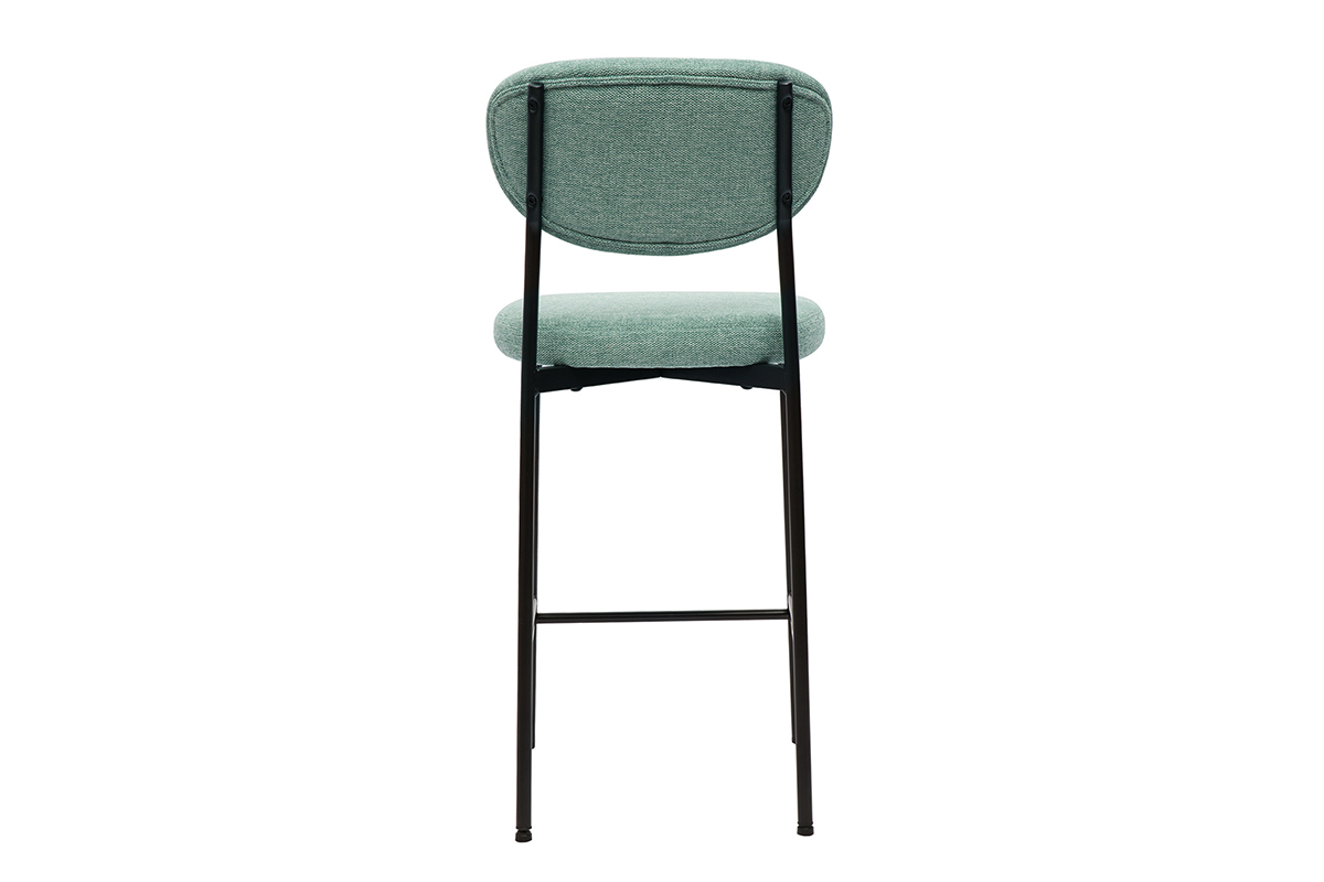 Taburetes de bar fijos de terciopelo texturizado celadn H65 cm (juego de 2) BREKA