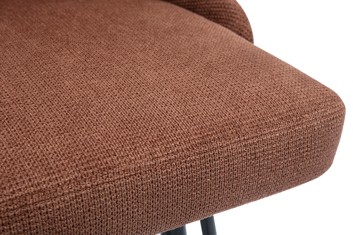 Taburetes de bar giratorios 360� en tejido chenilla tierra quemada y metal H66 cm (juego de 2) HASTA