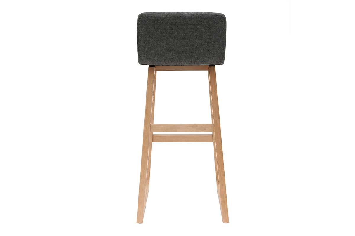 Taburetes de bar madera clara y tejido gris 72cm lote de 2 OSAKA