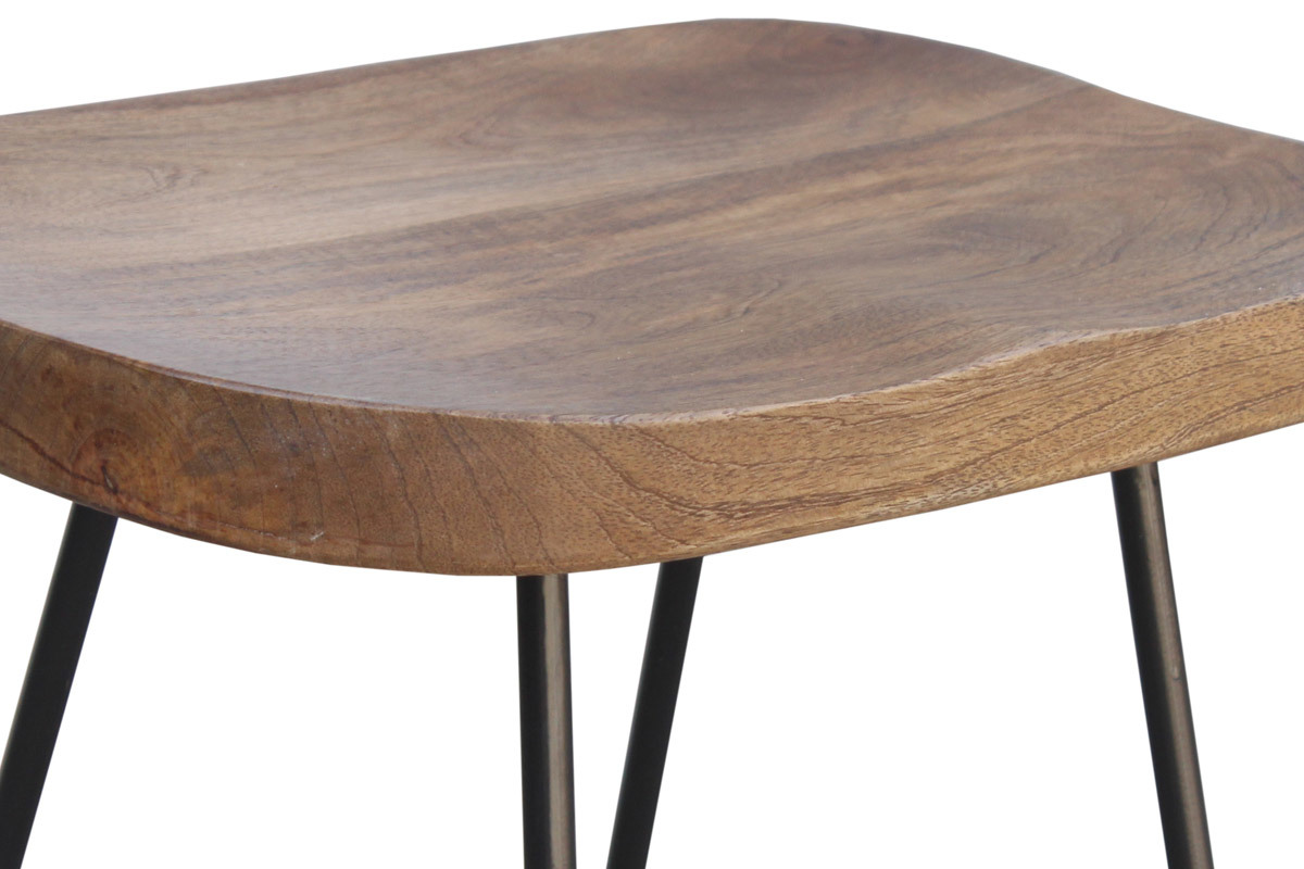 Taburetes de bar mango y metal 65 cm (lote de 2) RUNKO
