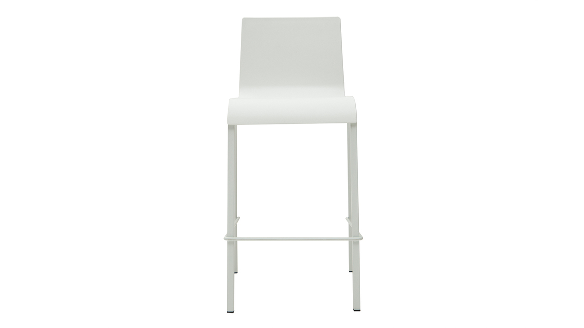 Taburetes de bar modenros apilables blancos A65 cm (lote de 2) KUPA