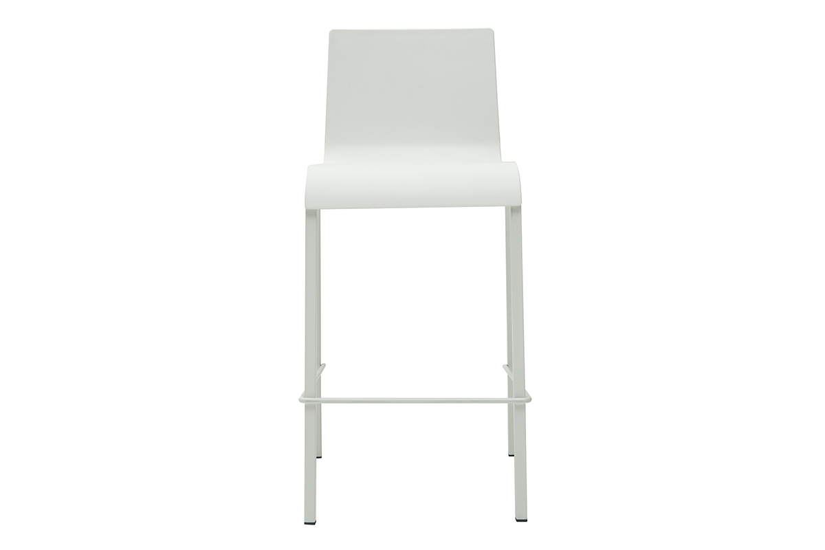 Taburetes de bar modenros apilables blancos A65 cm (lote de 2) KUPA