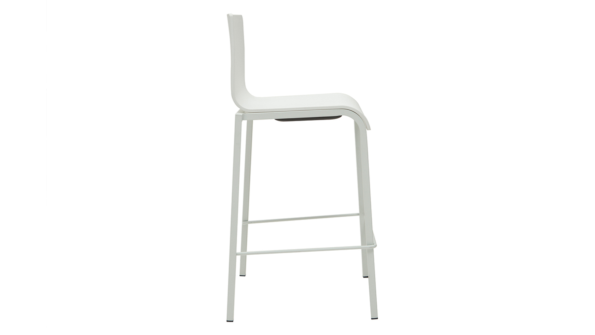 Taburetes de bar modenros apilables blancos A65 cm (lote de 2) KUPA