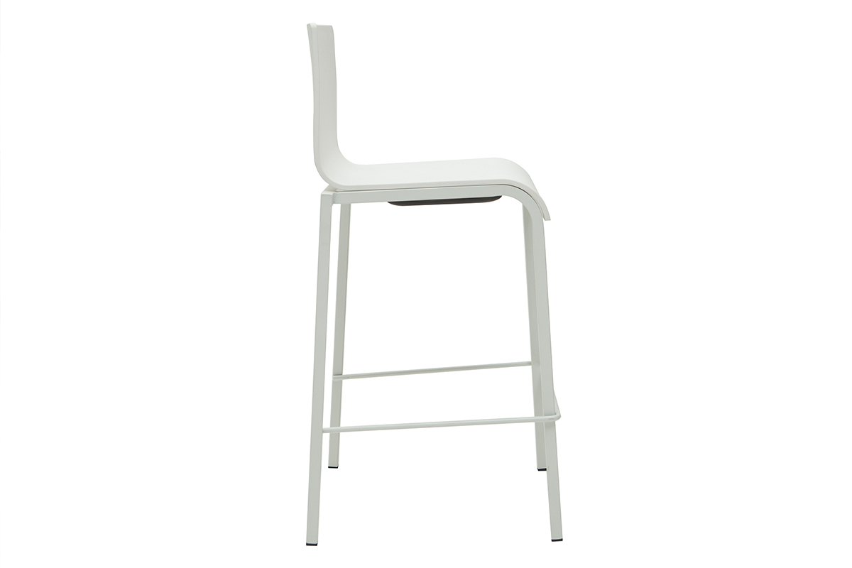 Taburetes de bar modenros apilables blancos A65 cm (lote de 2) KUPA