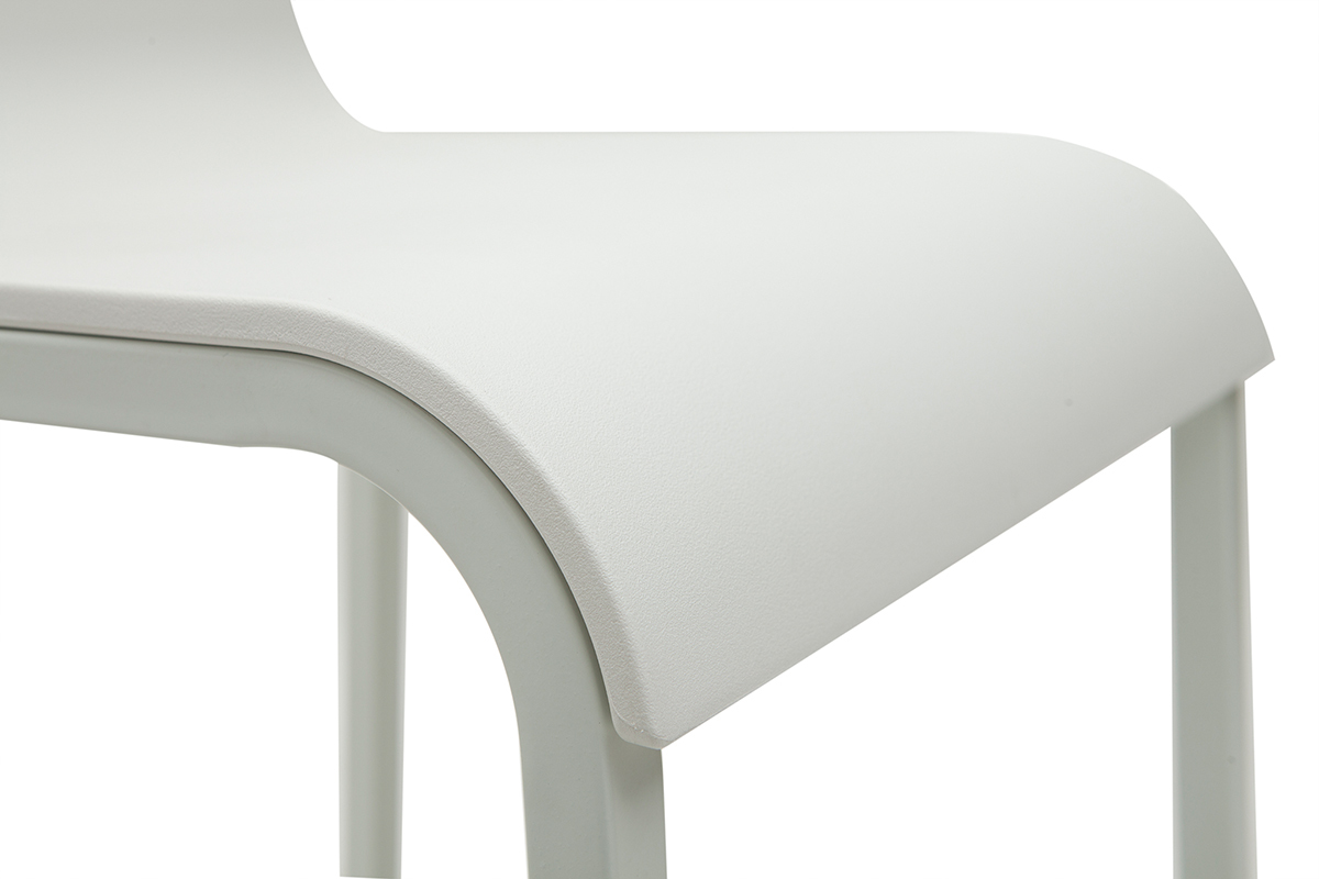 Taburetes de bar modenros apilables blancos A65 cm (lote de 2) KUPA