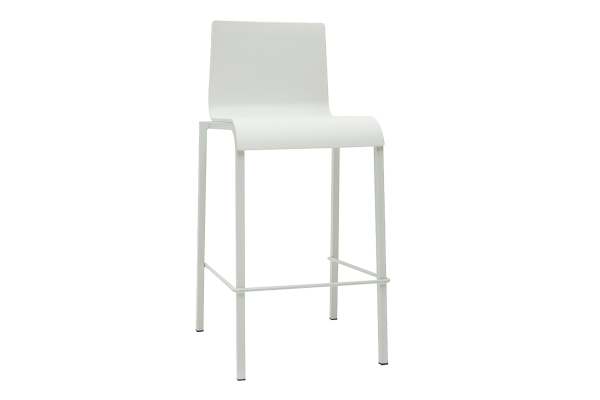 Taburetes de bar modenros apilables blancos A65 cm (lote de 2) KUPA