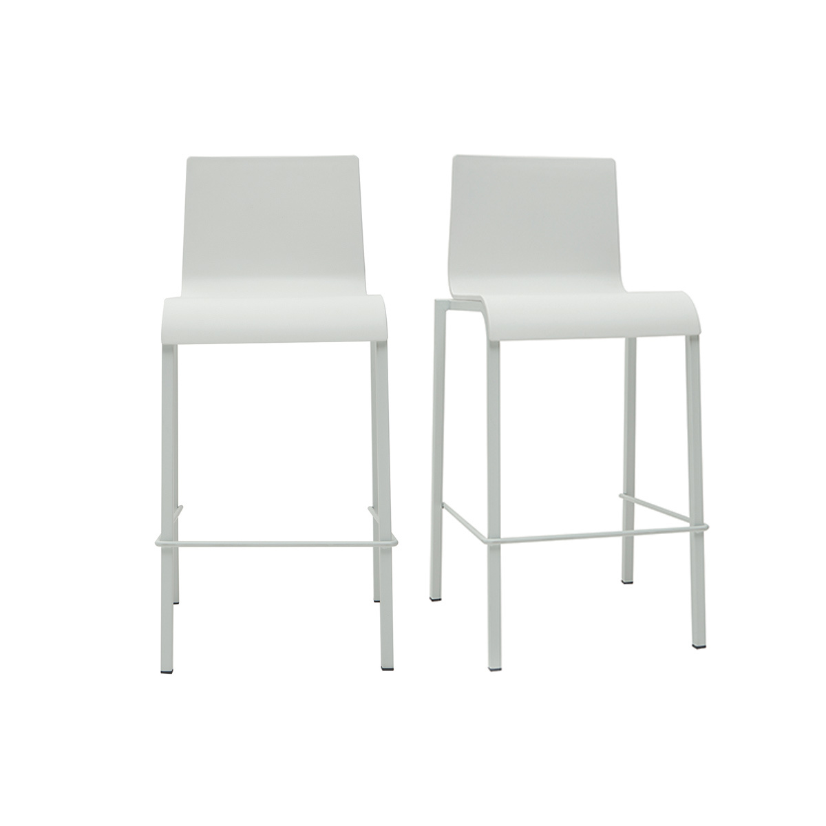 Taburetes de bar modenros apilables blancos A65 cm (lote de 2) KUPA