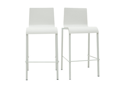 Taburetes de bar modenros apilables blancos A65 cm (lote de 2) KUPA