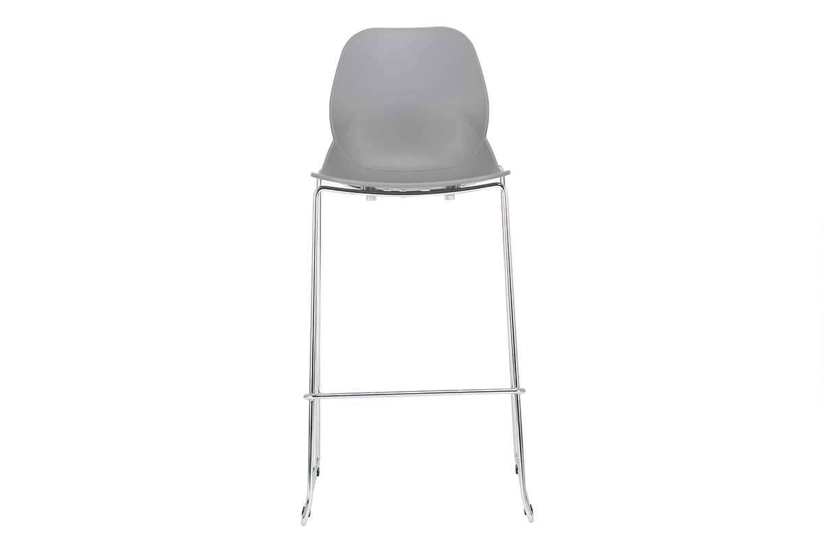 Taburetes de bar modernos apilables grises 76.5 cm - lote de 2 TROCADERO