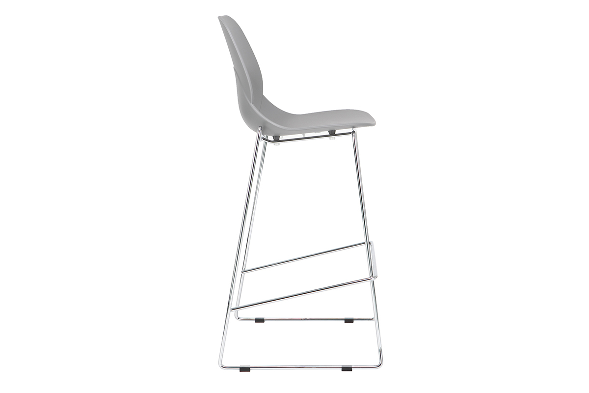 Taburetes de bar modernos apilables grises 76.5 cm - lote de 2 TROCADERO